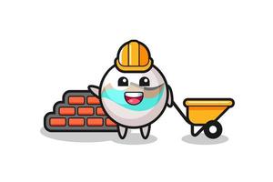 Cartoon character of marble toy as a builder vector