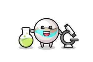 Mascot character of marble toy as a scientist vector