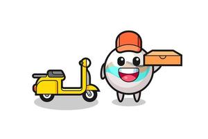 Character Illustration of marble toy as a pizza deliveryman vector