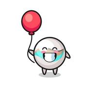 marble toy mascot illustration is playing balloon vector