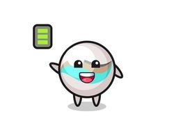 marble toy mascot character with energetic gesture vector