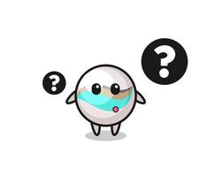 Cartoon Illustration of marble toy with the question mark vector