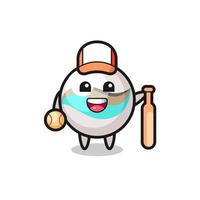 Cartoon character of marble toy as a baseball player vector