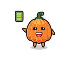 pumpkin mascot character with energetic gesture vector