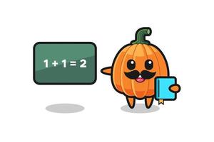 ilustración del personaje de calabaza como profesor vector