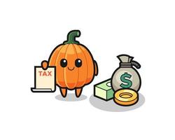 Character cartoon of pumpkin as a accountant vector