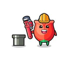 Character Illustration of rose as a plumber vector