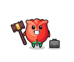 Illustration of rose mascot as a lawyer vector