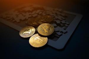 Bitcoin Cryptocurrency Digital BTC Coin Technology Internet Technology Modern Business Concepts To buy a line photo