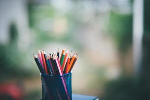 Notebooks and pencils photo