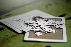 White jigsaw puzzle photo