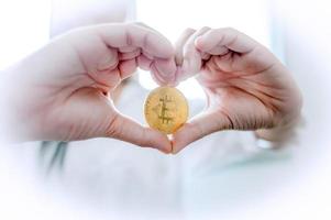 Bitcoin Cryptocurrency Digital BTC Coin Technology Internet Technology Modern Business Concepts To buy a line photo