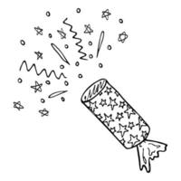 Vector hand drawn firework clipart. Cute illustration isolated on white background. For greeting cards, print, web, design, decor.