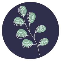 Vector icon and emblem for social media story highlight covers. Design templates for bloggers, photographers and designers. Abstract minimal circle backgrounds with nature leaves.