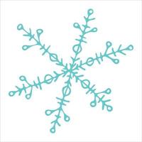 Cute hand drawn snowflake clipart. Vector doodle illustration isolated on white background. Christmas and New Year modern design. For print, web, design, decoration, logo.