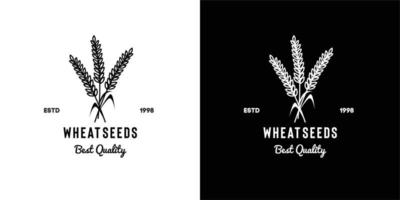 ILLUSTRATION VECTOR GRAPHIC OF best quality wheat seeds GOOD FOR wheat seeds vintage logo on retail groceries market organic farm carbohydrate wheat field