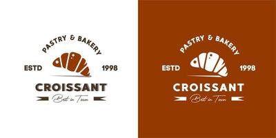 gráfico vectorial de ilustración de hojaldre de curry crujiente marrón de pastelería y panadería de primera calidad bueno para el producto de logotipo vintage cruzado de panadería y pastelería sabroso y sabroso vector