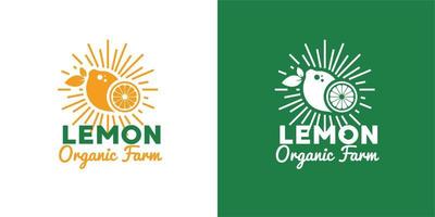 ILLUSTRATION VECTOR GRAPHIC OF fresh bright yellow lemon from organic farm GOOD FOR lemon vintage logo fruit logo organic farm, retail, fruit market grocery