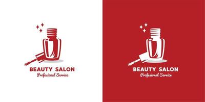 ilustración vectorial gráfico de esmalte de uñas servicio profesional de salón de pedicura de manicura bueno para salón de belleza logotipo vintage para arte de uñas de pedicura de manicura vector