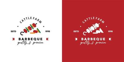 ILLUSTRATION VECTOR GRAPHIC OF BEEF BARBEQUE FROM CATTLE FARM PREMIUM QUALITY GOOD FOR RETAIL GROCERIES SAUSAGE SHOP INDUSTRY VINTAGE LOGO