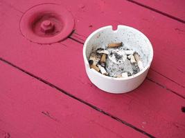 ash filled ashtray photo