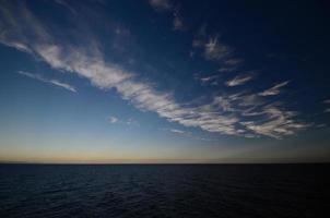 horizon at sea and blue sky photo