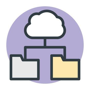 conceptos de carpetas en la nube vector