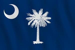 South Carolina US state flag with waving effect, official proportion. vector