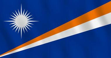 Marshall Islands flag with waving effect, official proportion. vector