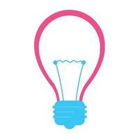 Light bulb semi flat color vector object