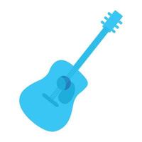objeto vectorial de color semiplano de guitarra acústica azul vector