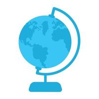 Round globe with worldwide map semi flat color vector object