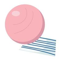 Big pink ball for exercises at gym semi flat color vector object