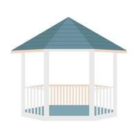 Outdoor gazebo for backyard semi flat color vector object