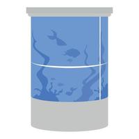 Cylinder round fish tank semi flat color vector object