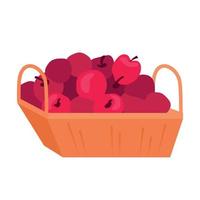 Harvest of ripe apples semi flat color vector object