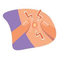 Squeeze painful pimples with fingers 2D vector isolated illustration