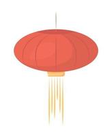Hanging chinese lantern with tassels semi flat color vector object
