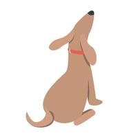 Dog breed with long snout semi flat color vector character