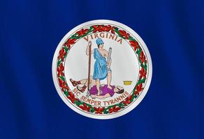 Virginia US state flag with waving effect, official proportion. vector