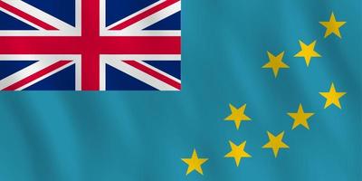 Tuvalu flag with waving effect, official proportion. vector