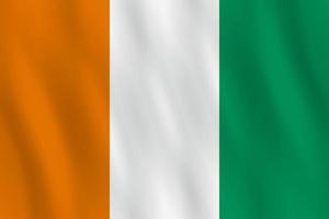 Ivory Coast flag with waving effect, official proportion. vector