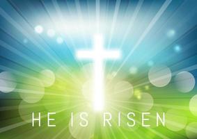 He is risen background with sunburst design vector