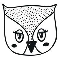 cute hand drawn owl for nursery room decor, posters, prints, cards, coloring pages, kids apparel, stickers, etc. EPS 10 vector