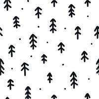 cute scandinavian seamless pattern with abstract fur trees on white background. Good for christmas wrapping paper, scrapbooking, nursery textile prints and scrapbooking, wallpaper and kids apparel.