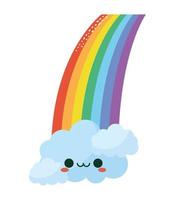 rainbow with cloud vector