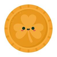 golden clover coin vector