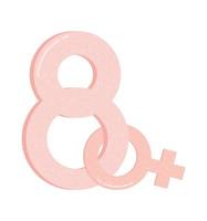 number eight with venus symbol vector