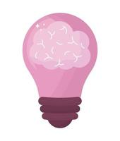 light bulb with brain vector