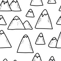 scandinavian seamless pattern with hand drawn mountains on white background. Good for nursery prints, wallpaper, scrapbooking, textile, wrapping paper, etc. EPS 10 vector